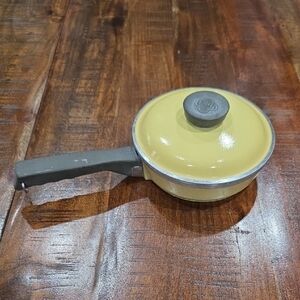Vintage CLUB Yellow Enamel Saucepan with Lid